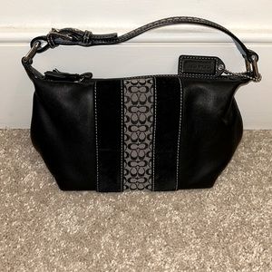 COACH mini black leather satchel